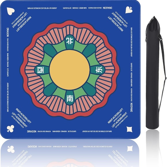 Mah Jongg Mat 32x32, Blue - Picture 1 of 7